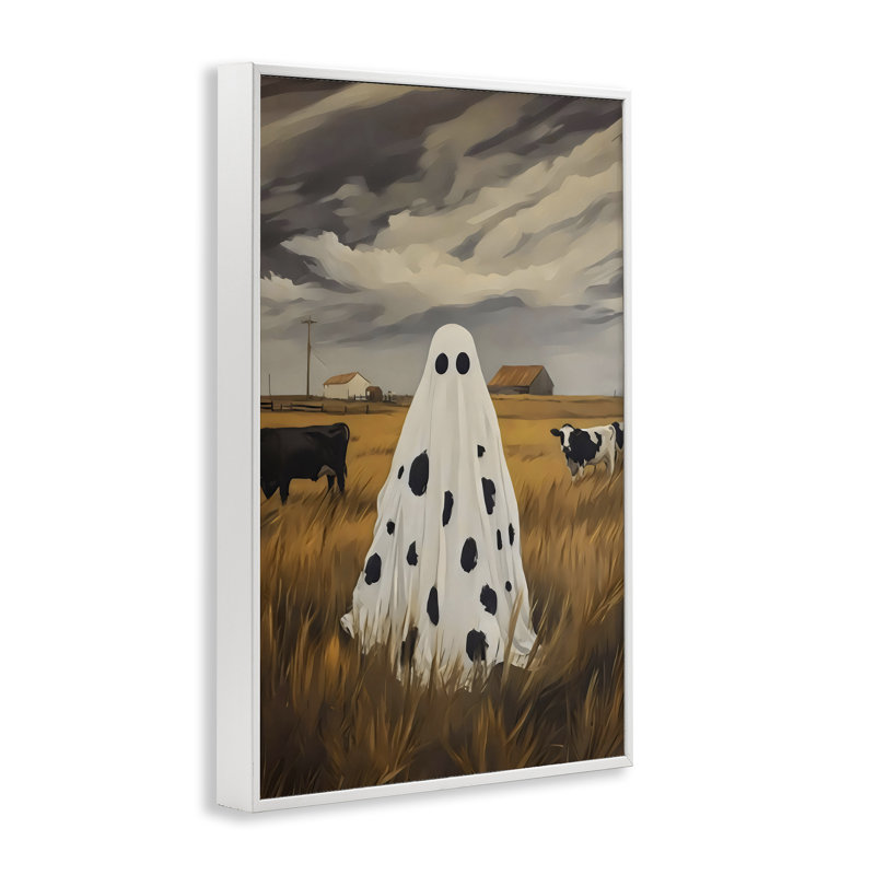 Vache fantôme dans une terre ferme, estampe numérique, conception par Arlington Prints, H 18 po x l 12 po