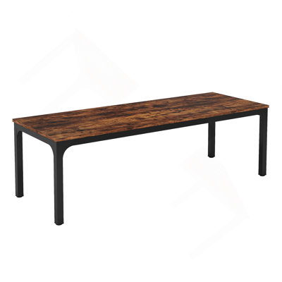 78 Inch Rustic Brown Dining Table For 6-8 People, Modern And Durable Kitchen Dinner Furniture With Spacious Rectangular Surface