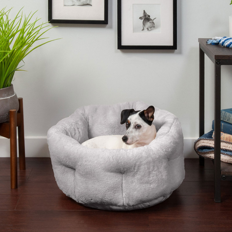 Small Sable Brown Faux Fur Cuddler Pet Bed