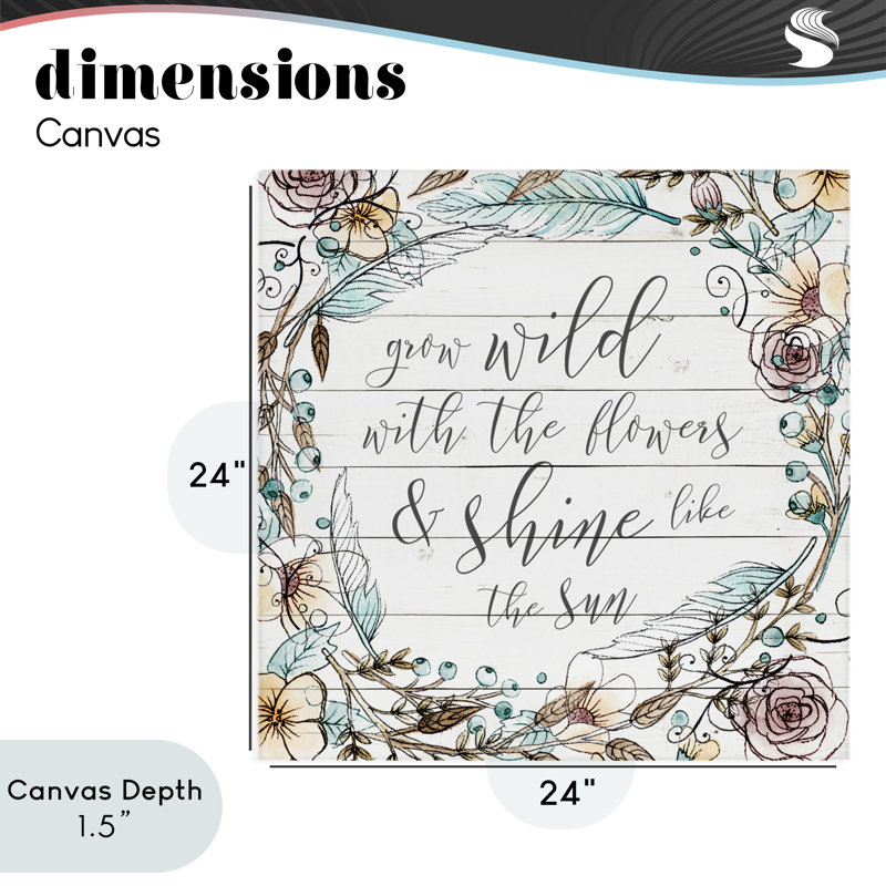 «Grow Wild With Flowers», conception par SD Graphics Studio, H 24 po x l 24 po