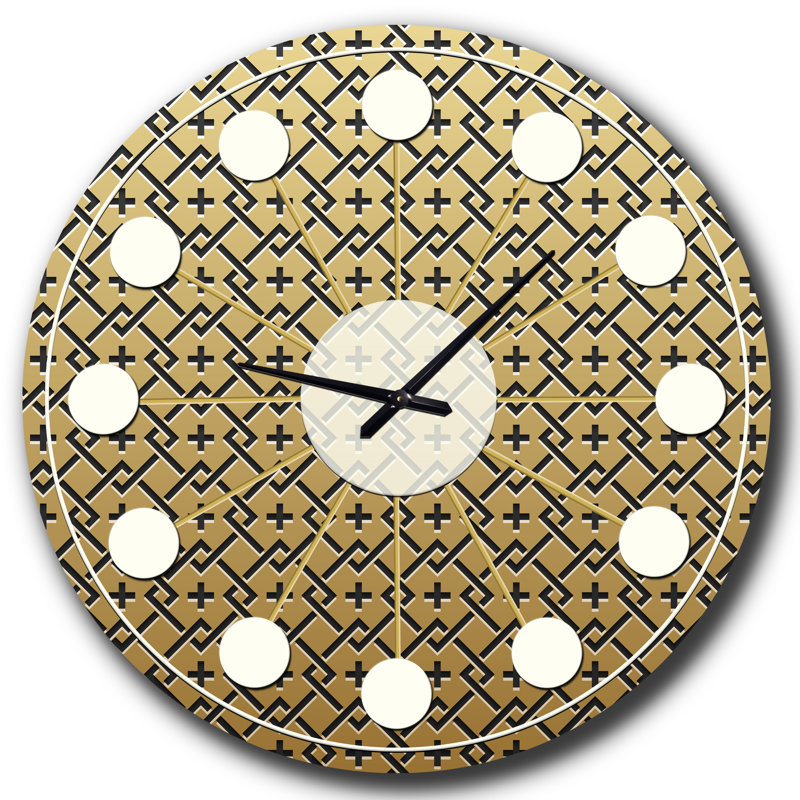 Horloge murale Golden Luxury Metallic Geometrics XVIII - Mid-Century, Petit