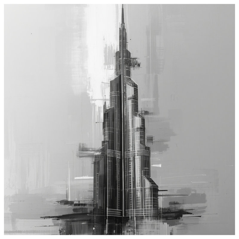 Tapis de bain Abstract Skyscraper Illustration, L 34 po x L 21 po