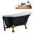55" Streamline Clawfoot Soaking Acrylic Bathtub With Drain, Clawfeet, and Bamboo Tray-76109837-66366768