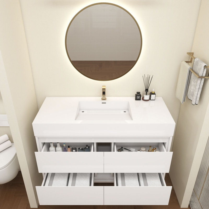 Victoria 48''Bathroom Vanity Base, Glossy White