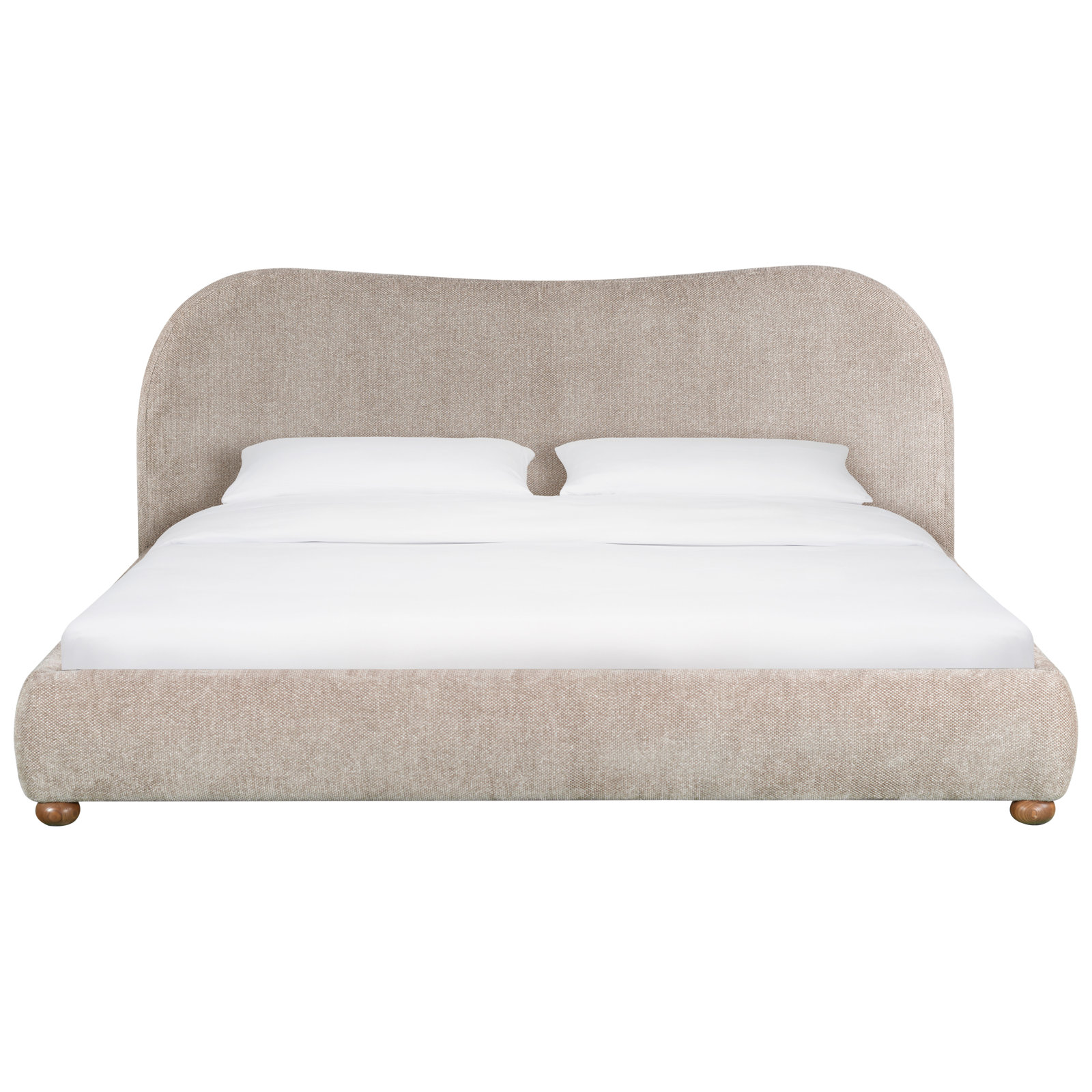 Liza Upholstered Bed, King, Light Gray/Black