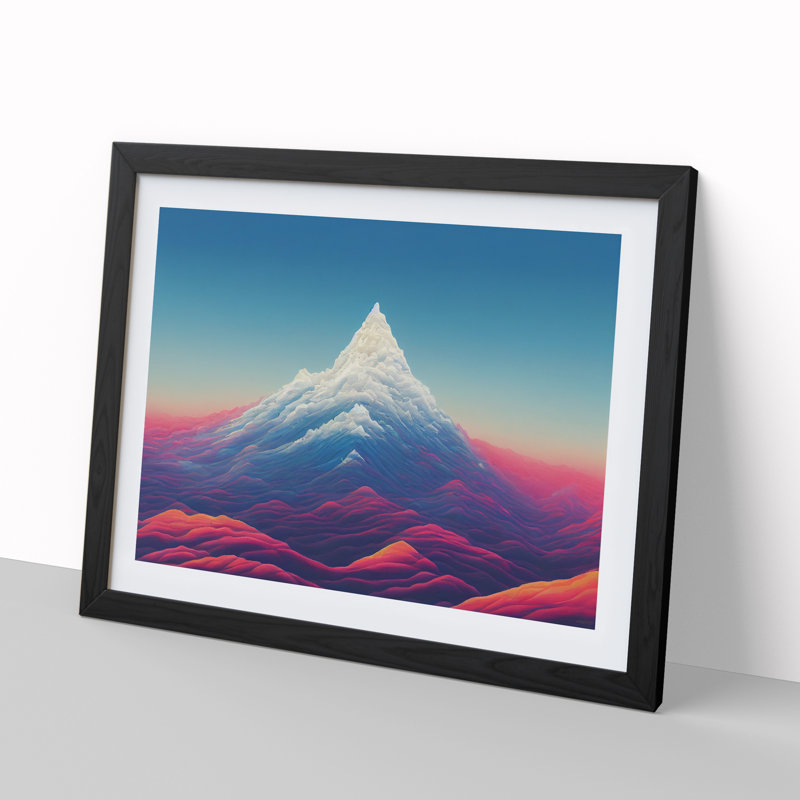 Splendorous Colourful Mountain - Framed Print, Black, 25cm H x 34cm W x 2cm D