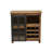 Marnie 9 Bottle Solid Wood Floor Wine Bottle & Glass Rack in Brown