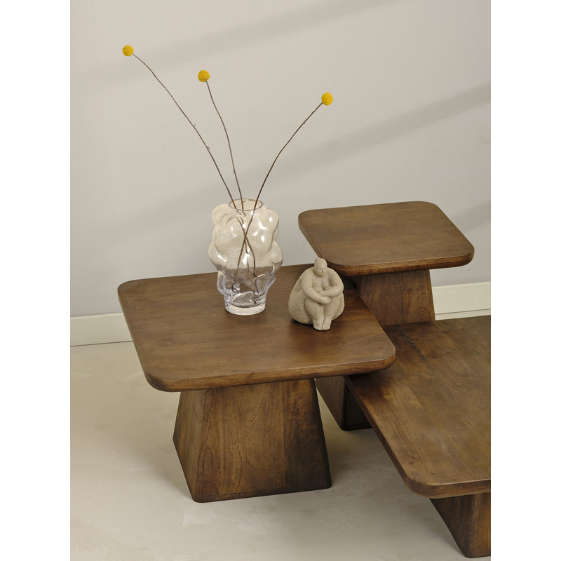 Solid Wood Pedestal Coffee Table