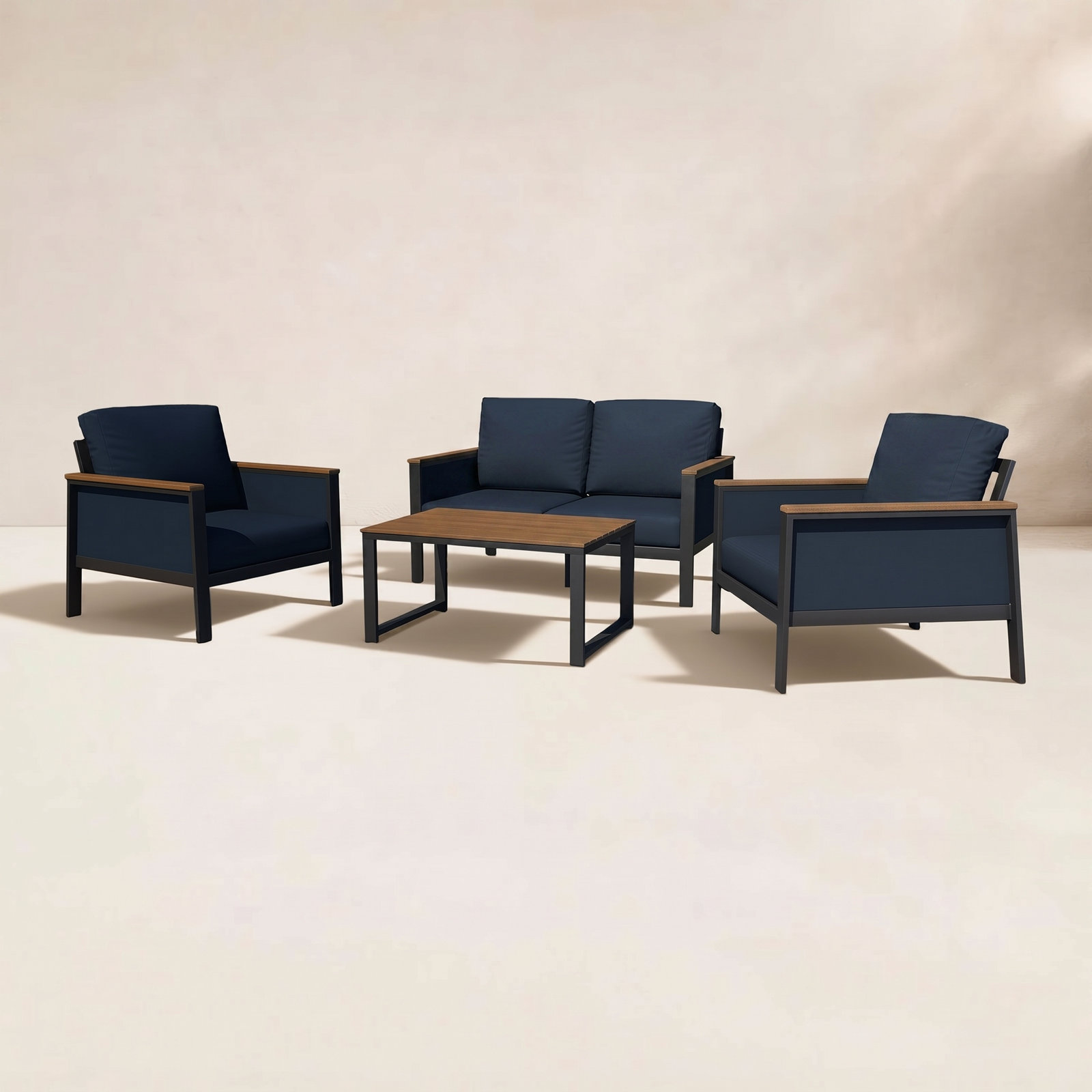 Townsend 4-Person Sunbrella® Patio Seating Group, Canvas Navy