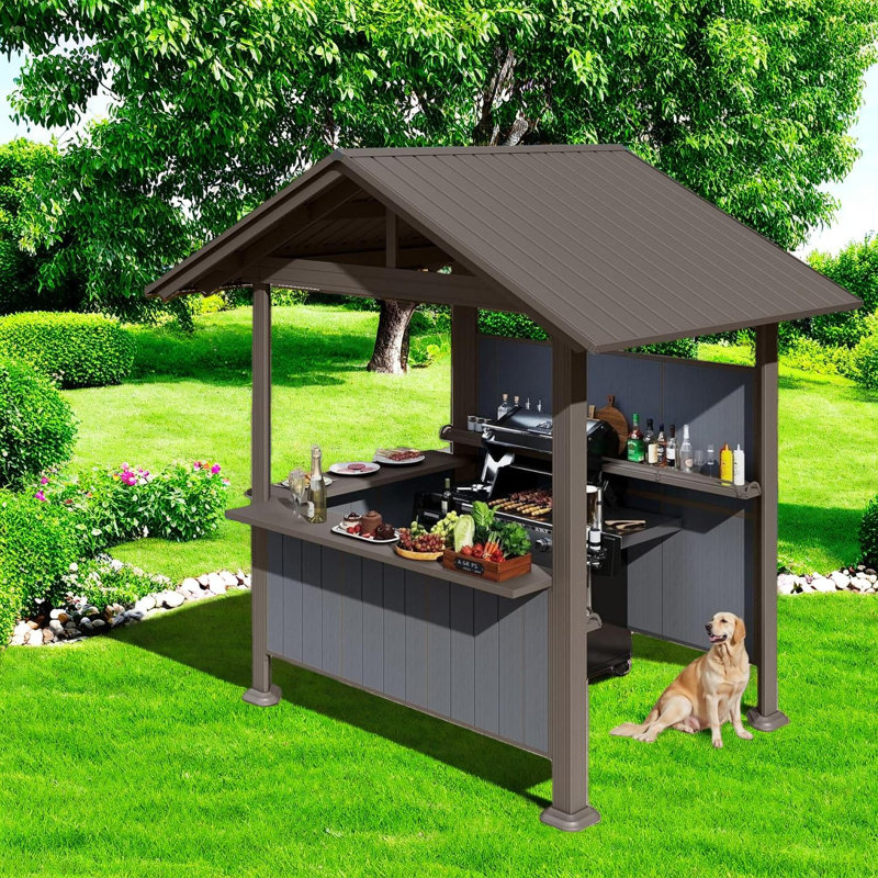 Pavillon de jardin spacieux en acier avec rangement pour l'extérieur moderne
