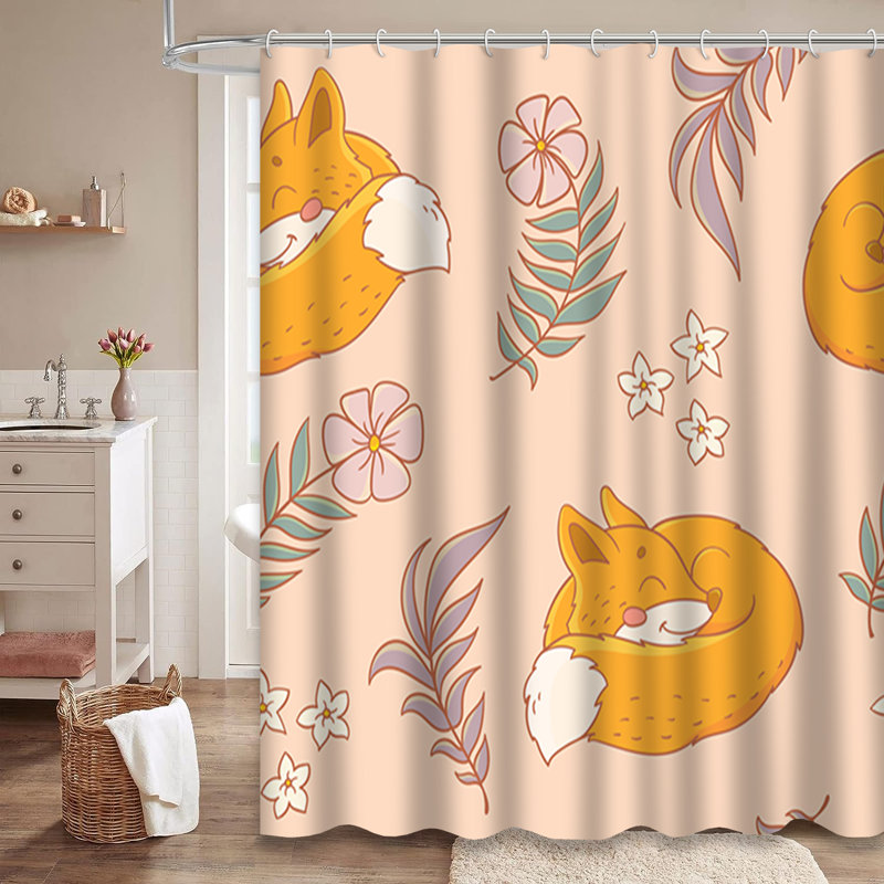 Mignon rideau de douche avec 12 crochets, L 72 po x l 84 po