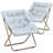 Ariadnna Saucer Chair Folding Accent Moon Chair with Metal Frame Cozy Lounge Chair for Living Room-347767167-371103323