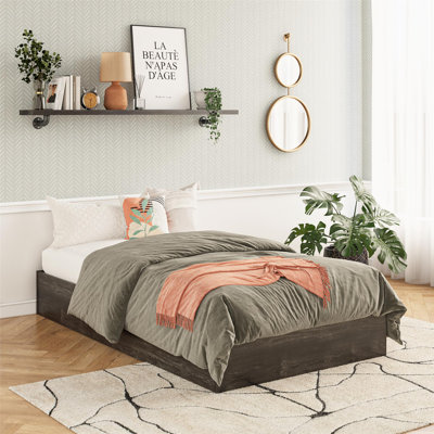 DreamSaver Set Platform Bed Frame + Mattress Included, Twin Size Platform Bed and 6-Inch Mattress Set
