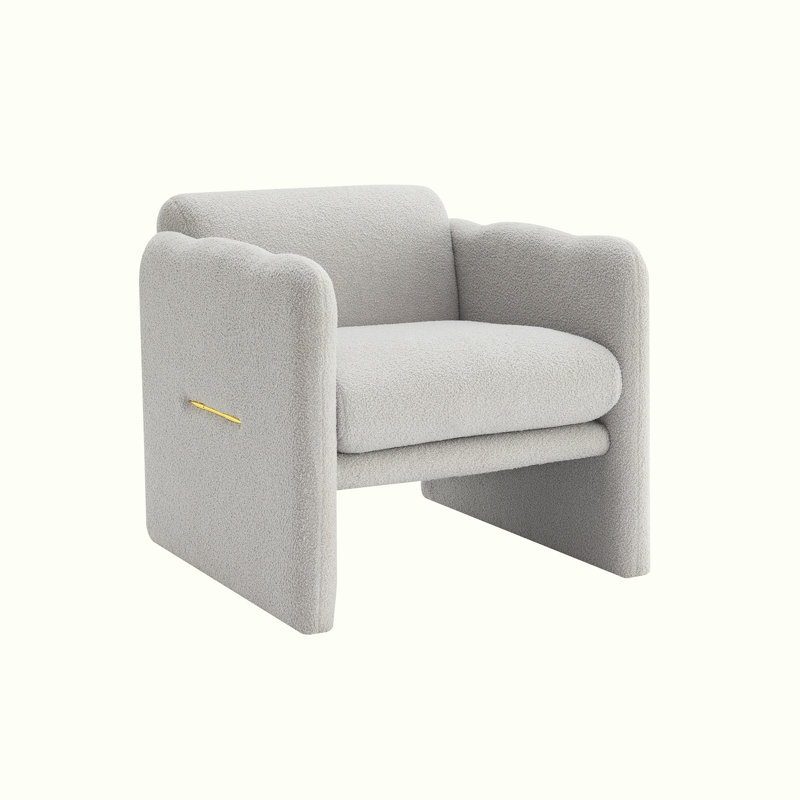 Zylah Upholstered Accent Chair, Light Gray