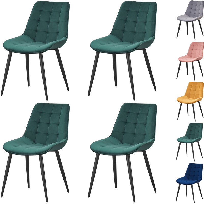 Upholstered Armless Dining Chair )set of 4), Green