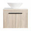 Meuble-lavabo mural 24 po. Chêne blanc avec cuve en céramique et porte à fermeture en douceur silencieuse. Rangement généreux. Lavabo de meuble-lavabo moderne. Abondante porte de conception