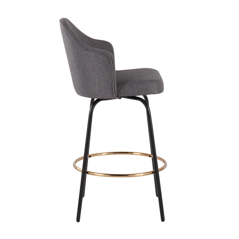 Tenessa Swivel Upholstered Counter Stool with Metal Frame