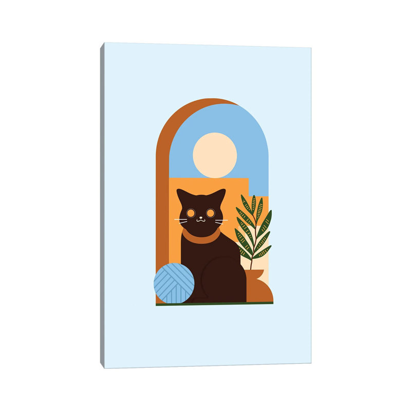 Teracotta Cat - Print on Canvas, Wrapped Canvas, 30.48 cm H x 45.72 cm W