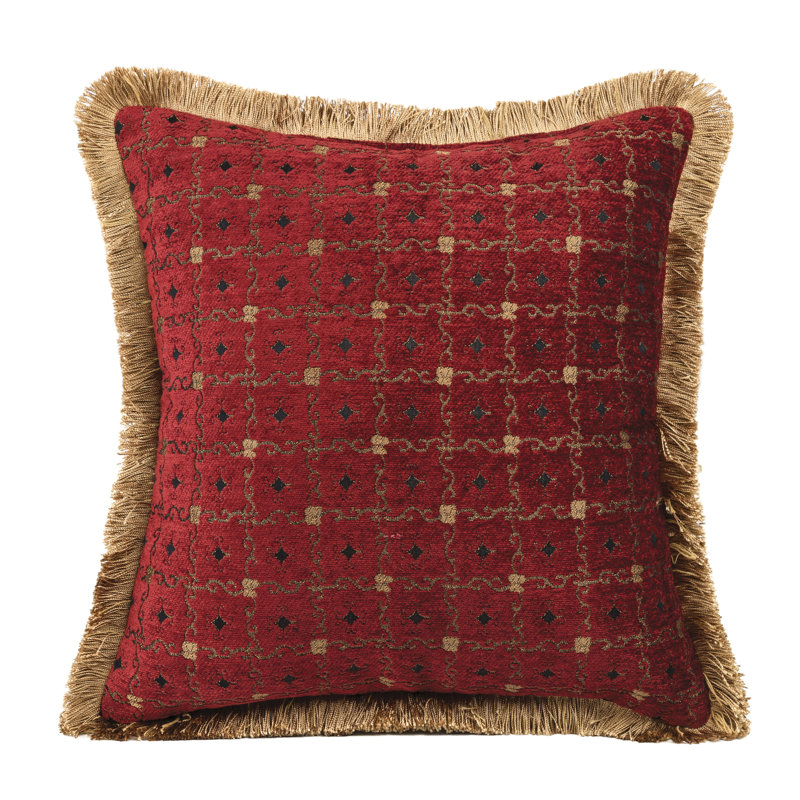 Polyester Geometric Sham, 26" x 26", Red