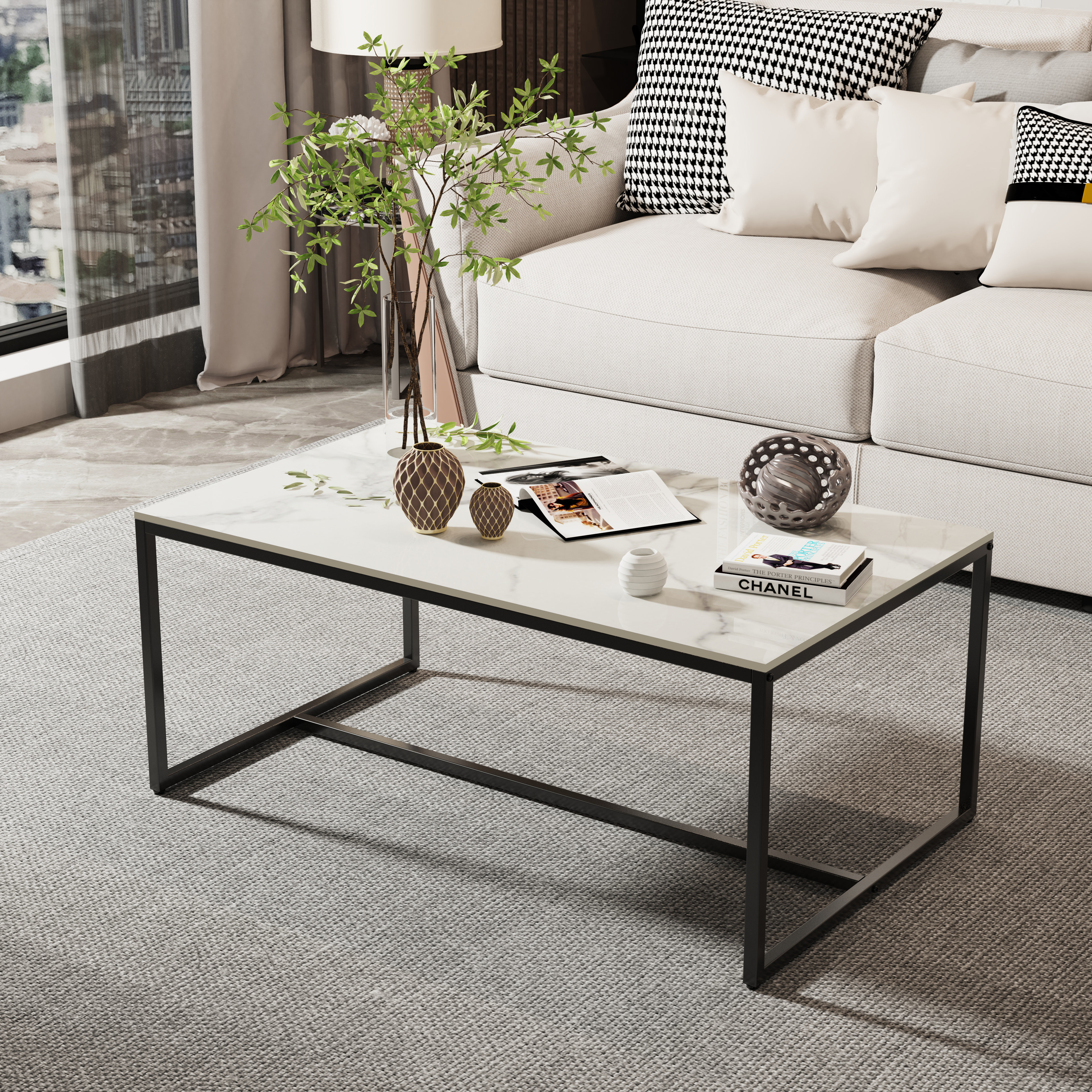 Deivion Stone Top Coffee Table