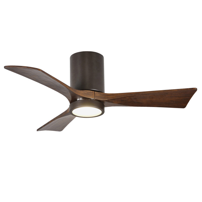 Olivier à 3 pales DEL standard avec ventilateur de plafond et ensemble d'éclairage inclus, Bronze texturé, Noyer, 42"