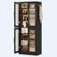 Bibliothèque de 67 po de hauteur avec portes, éclairage DEL et 8 tablettes de rangement réglables-608129855