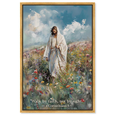 «Walk By Faith», reproduction d'art sur toile par Art Remedy, cadre doré, 20 x 30