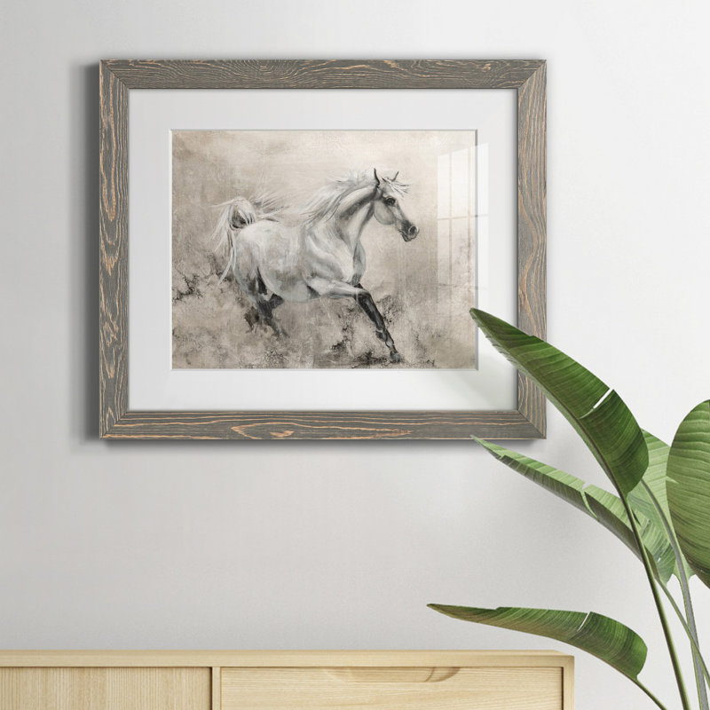 Majestic Stallion I - Reproduction de cadre photo sur papier, Papier avec cadre gris, H 24 po x l 18 po x P 1,5 po