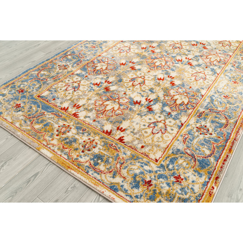 Tapis ivoire à motif oriental Rolanda, Rectangle 2 pi x 3 pi