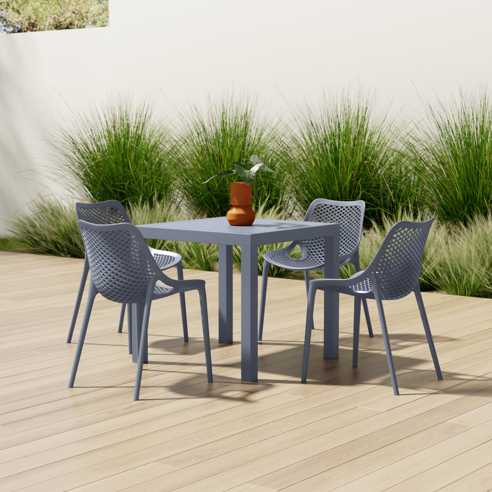 Asherton 32" Patio Dining Set, Dark Gray