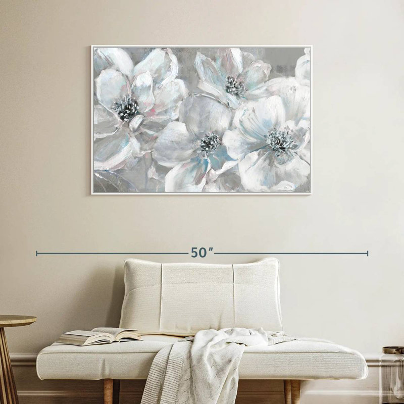 Soft Teal Summer, Floating Frame White, 40" X 27"