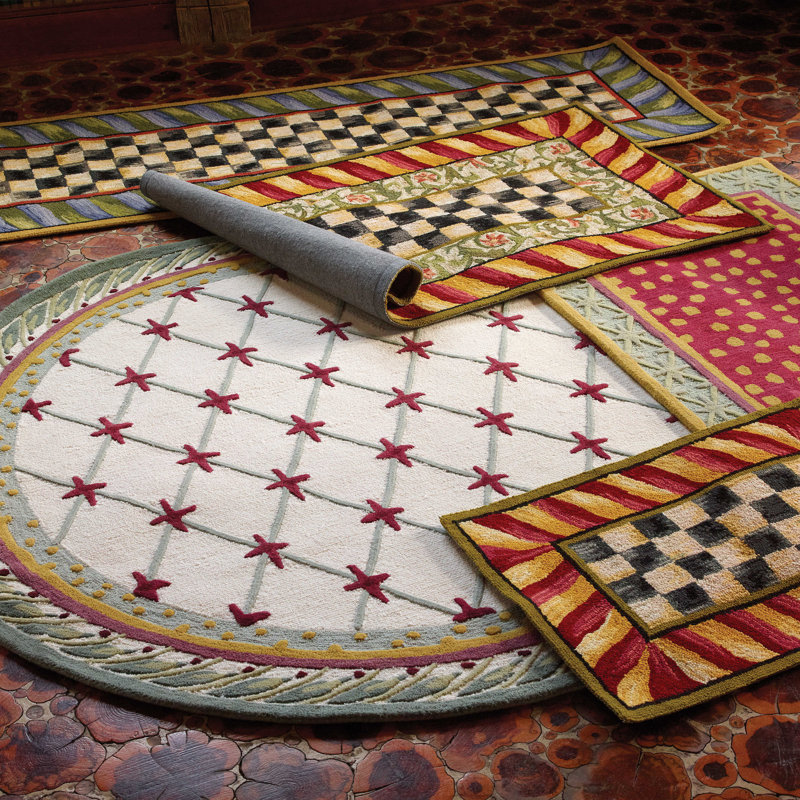 Courtly Check® Red & Gold Rug, Rectangle 3' x 5'