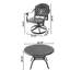 7-Piece All-Weather Cast Aluminum Dining Set, Include 6 Swivel Chairs and 48.03" Round Table With Black Frame-1385019944