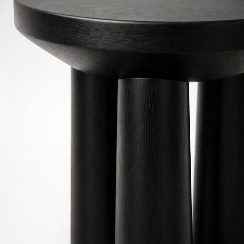 Khatuna Solid Wood End Table, Black