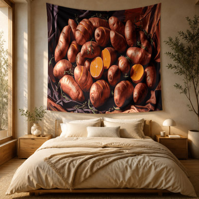 Tapisserie murale légumes et patates douces