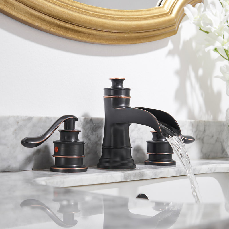 Brushed Nickel Waterfall Single-Handle Bathroom Faucet with Drain Assembly