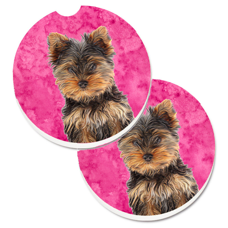 Sous-verre barbu collie voiture, Chiot Yorkie