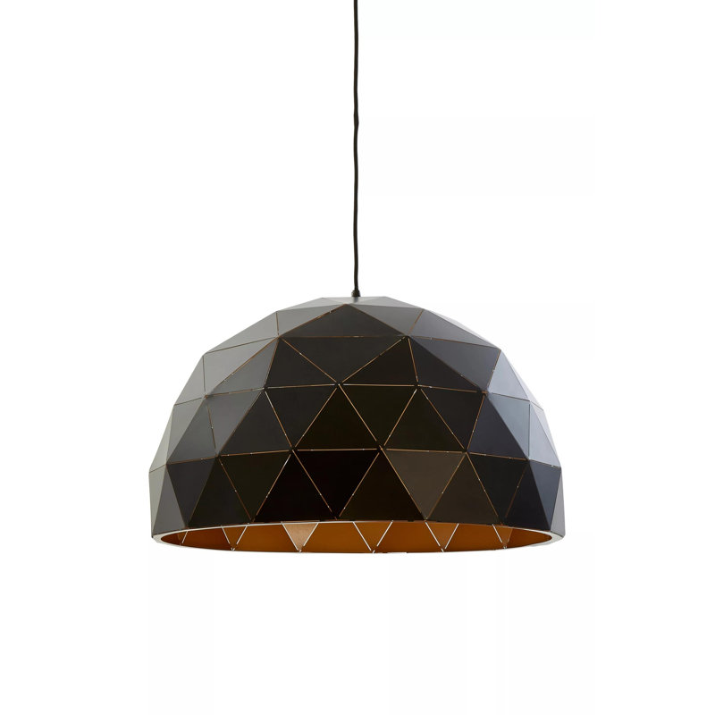 Cosima 3 - Light Copper Dome Pendant, Black/Copper