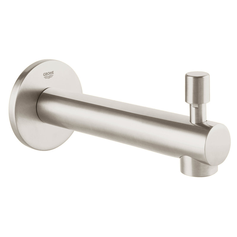 Concetto™ Single Handle Wall Mounted Tub Spout Trim with Diverter, Brushed Nickel Infinity