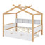 Lit de maison en bois avec lit gigogne à cadre en bois original et bibliothèque pour enfants ou chambre d'amis