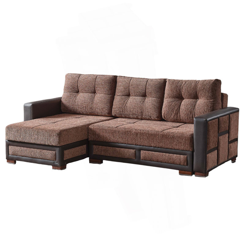 Canapé modulaire rembourré Primenest Urbanedge avec rangement, Brun
