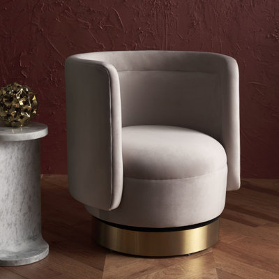 Fauteuil demi-tonneau pivotant en polyester 29,7 po Tews