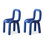 Ensemble de chaises à dossier moderne bleu uni (ensemble de 2)
