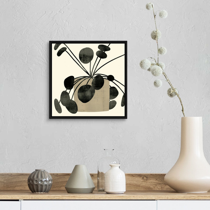 Art mural sur toile Plantling IV, Toile encadrée noire, H 14 po x l 14 po