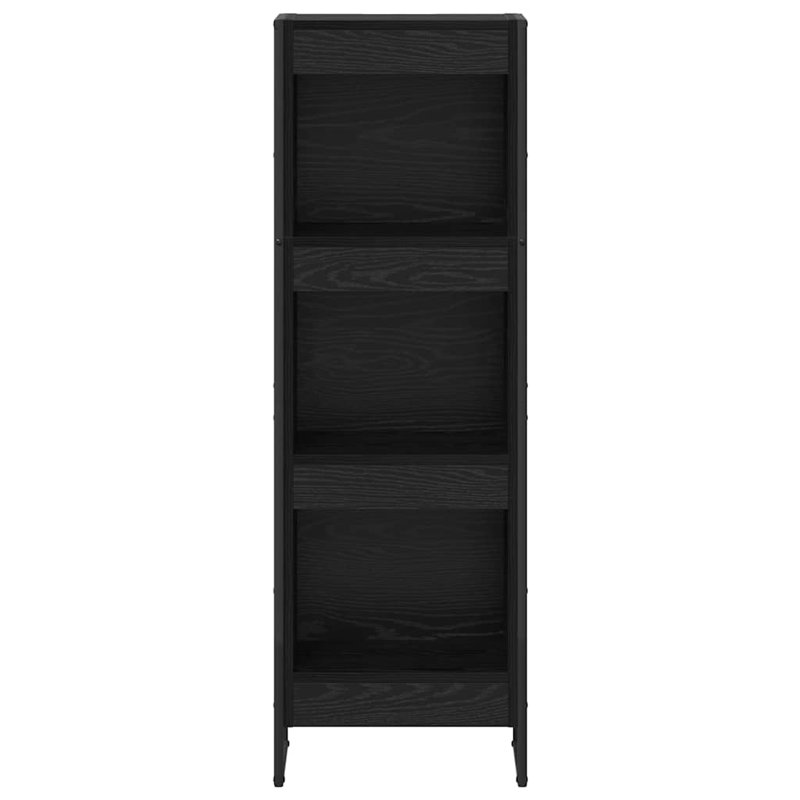 Steel Book Cabinet Bookcase, Black Oak, (3 Shelves) 121cm. H x 40cm. W x 30cm. D