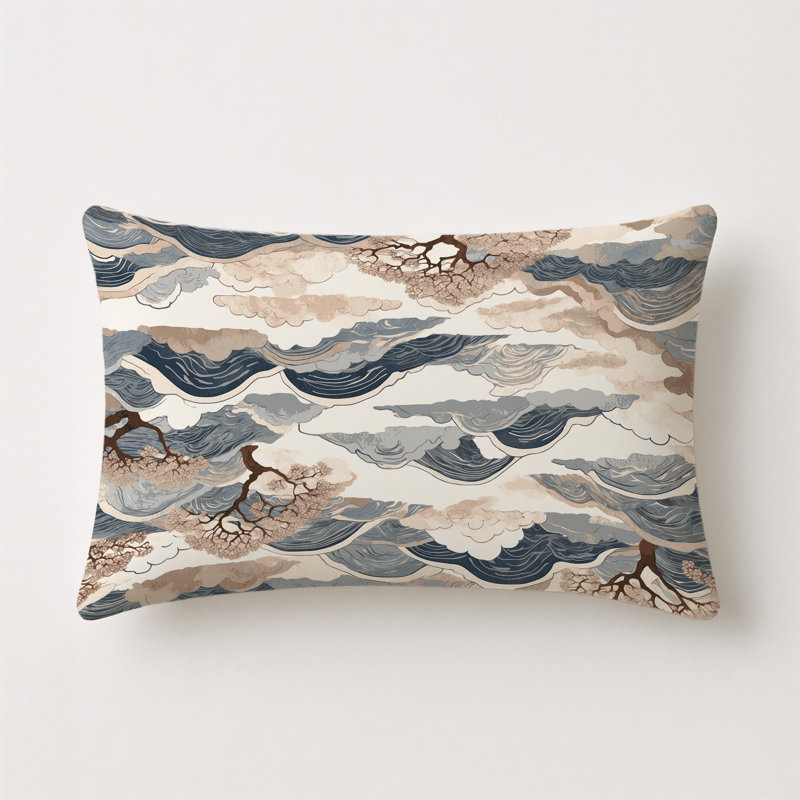 Tranquil Bloom Indoor And Outdoor Throw Pillow, Rectangle 20"H x 14"W