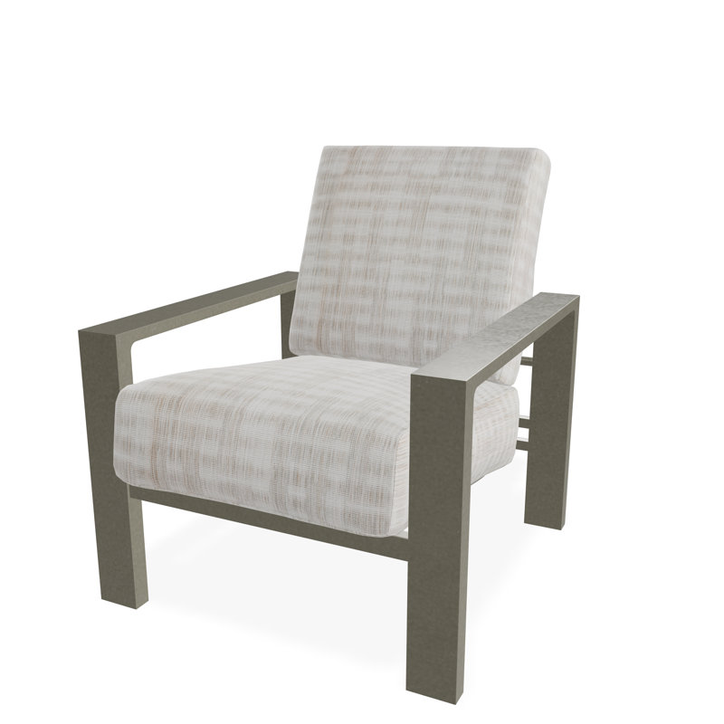 Chaise avec accoudoirs à coussin profond Larssen, Tempête, Illusion de bouleau écossais