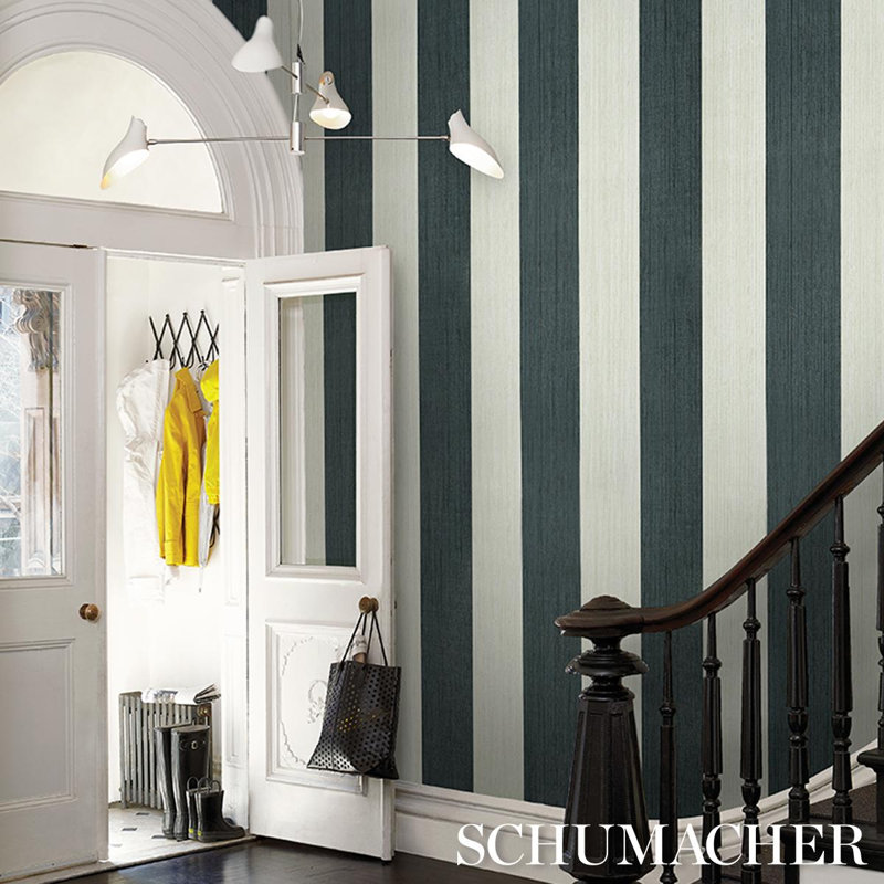 Schumacher X Backdrop Backdrop Painter's Stripe Wallpaper, Green