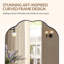 Miroir de salle de bain mural contemporain festonné ovale | Cadre en acier inoxydable-1793070129-1790327655