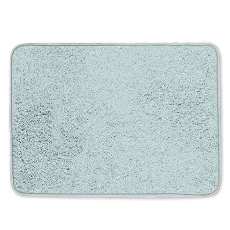 Light Blue Solid Color Bath Mat, 34in W x 21in L